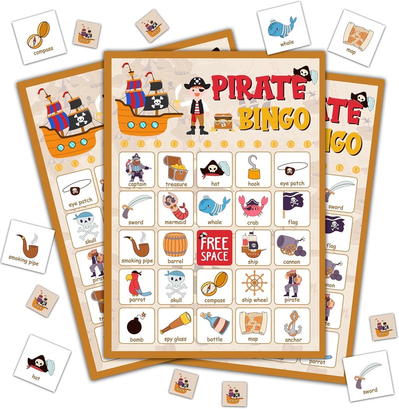 Disfuco Pirate Party Game - Bingo Cards for Adults, 24 Players - Image 1
